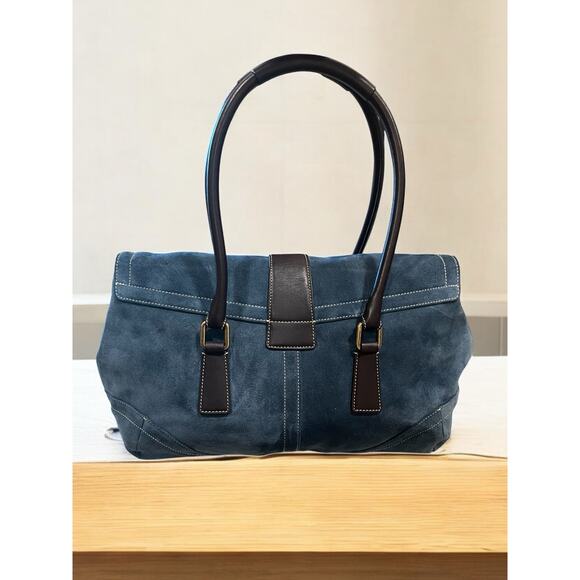 Vintage Coach 9507 Soho Suede Flap Satchel & Wristlet - Picture 3 of 14